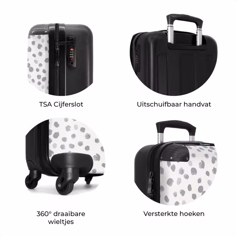 Koffer - Grijze verfspatten op een gebroken wit — 7