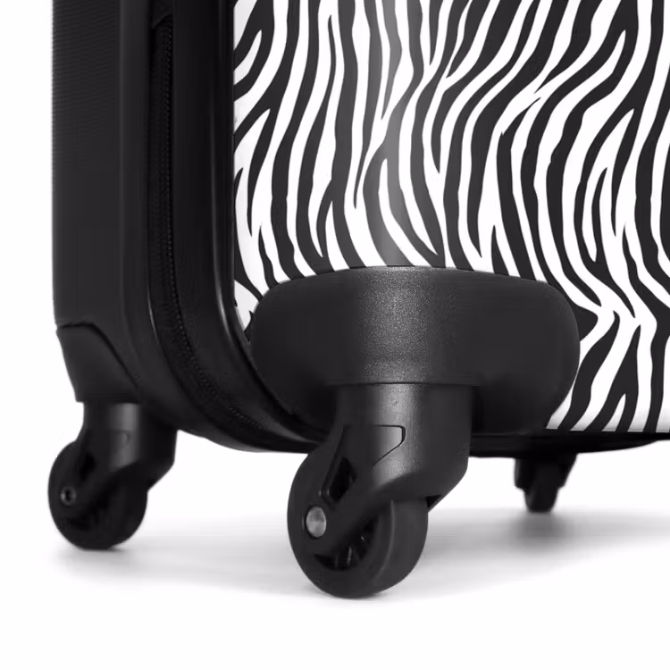 Koffer - Zwart wit zebrapatroon met golvende strepen — 6