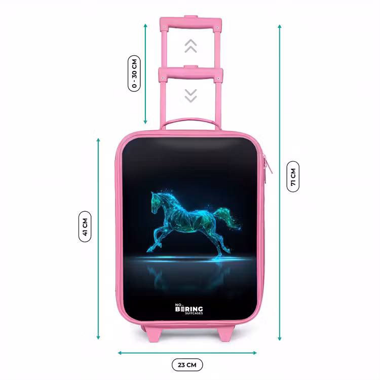 Kinderkoffer - Roze - Futuristisch galopperend paard — 6