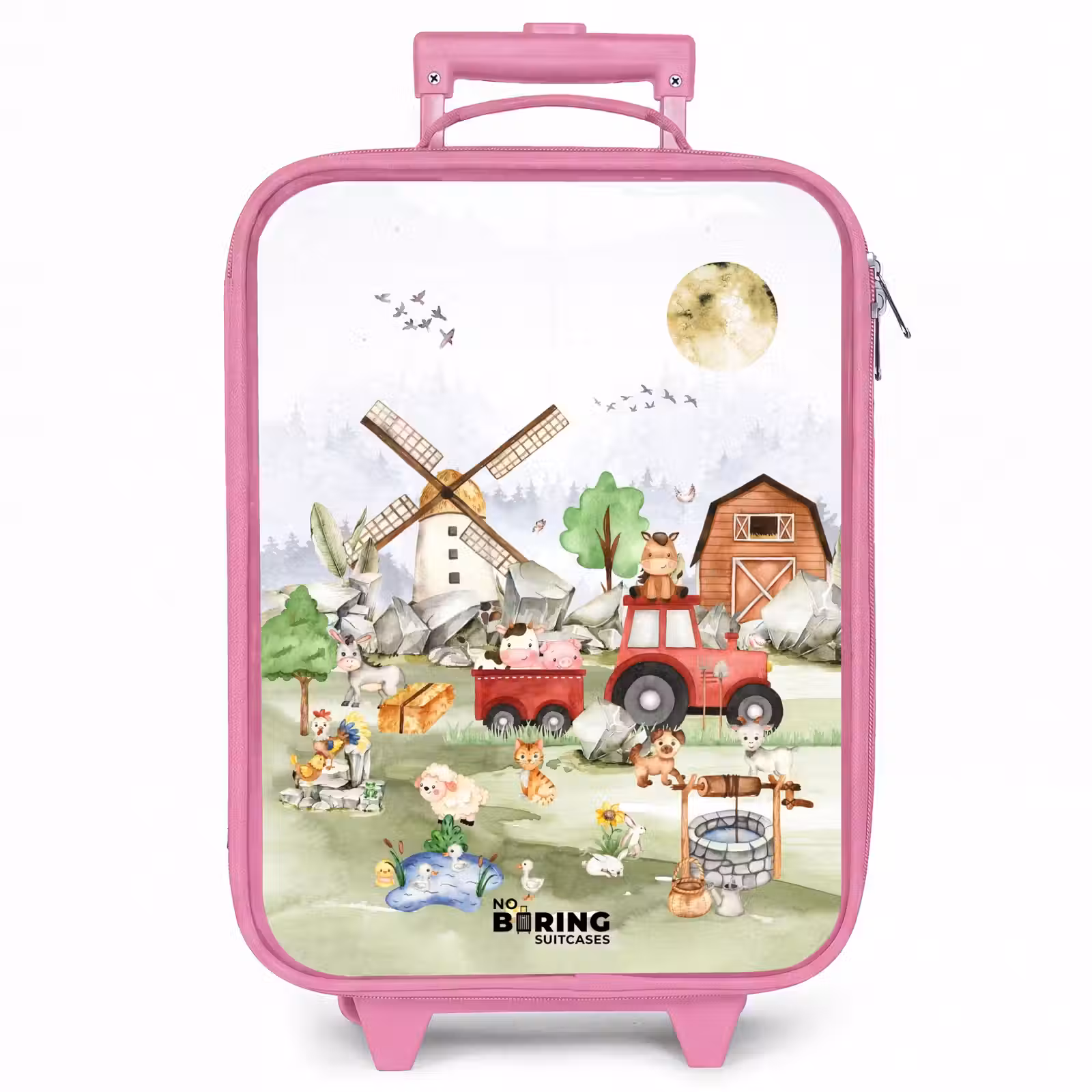 Kinderkoffer - Roze - dieren op een boederij — 1