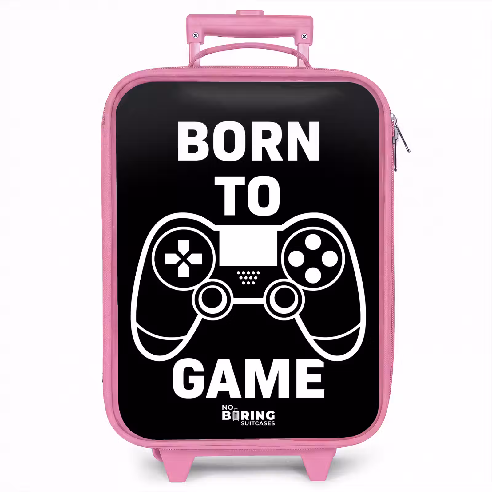 Kinderkoffer - Roze - Qoute met controller in zwart wit — 1