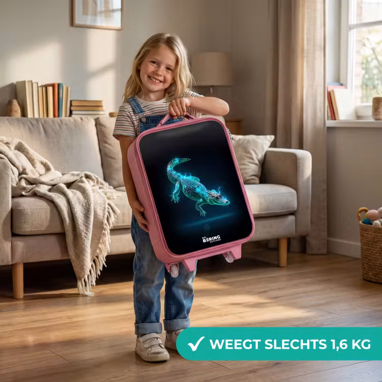 Kinderkoffer - Roze - Cyberkrokodil in actiehouding — 2