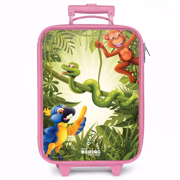 Kinderkoffer - Roze - Dieren in de jungle — 1