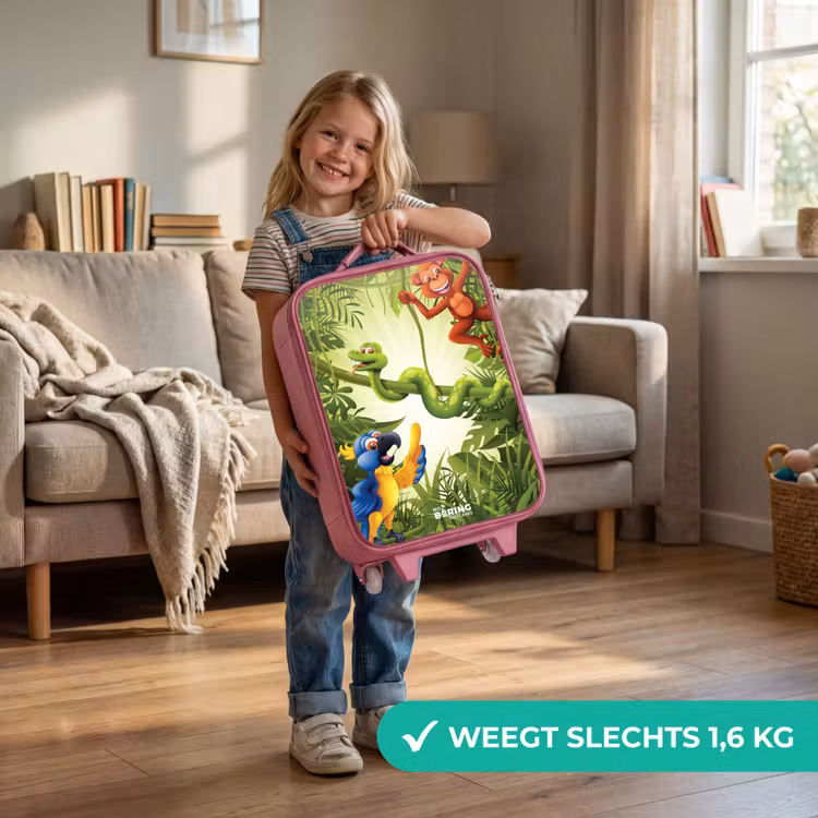 Kinderkoffer - Roze - Dieren in de jungle — 2