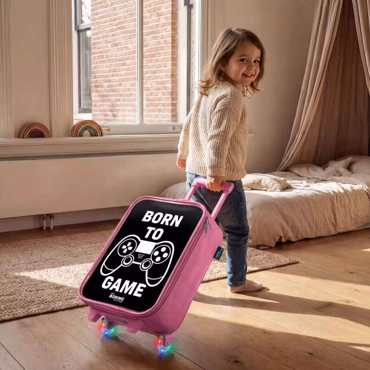 Kinderkoffer - Roze - Qoute met controller in zwart wit — 3