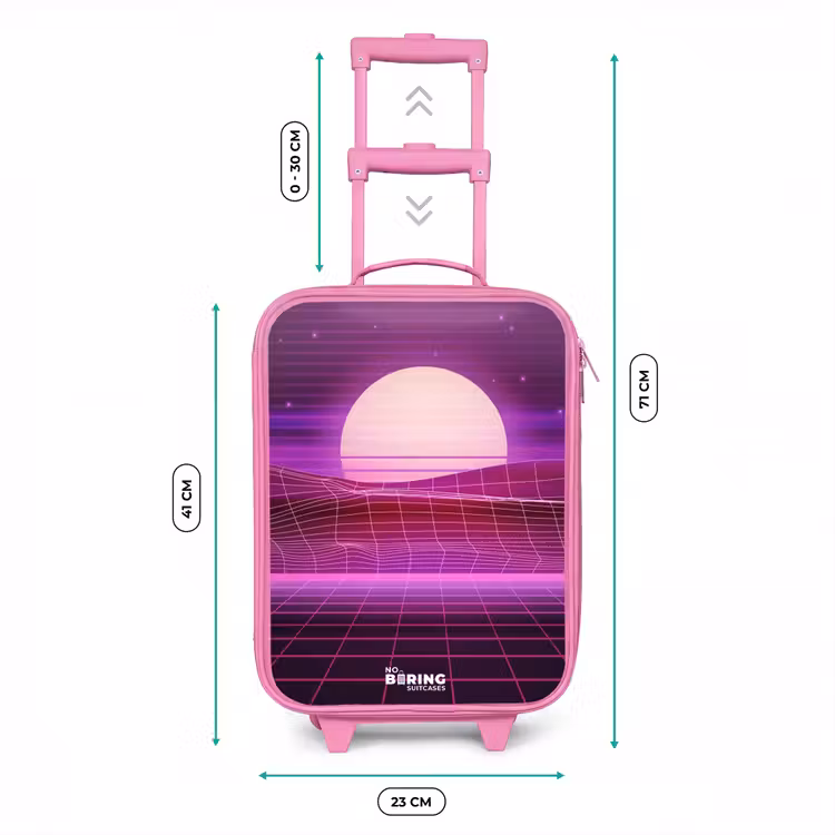 Kinderkoffer - Roze - Rasterlandschap met zon — 6
