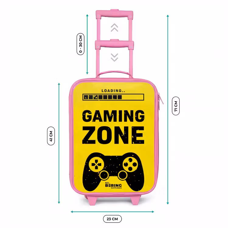 Kinderkoffer - Roze - Zwart-geel met gaming zone — 6