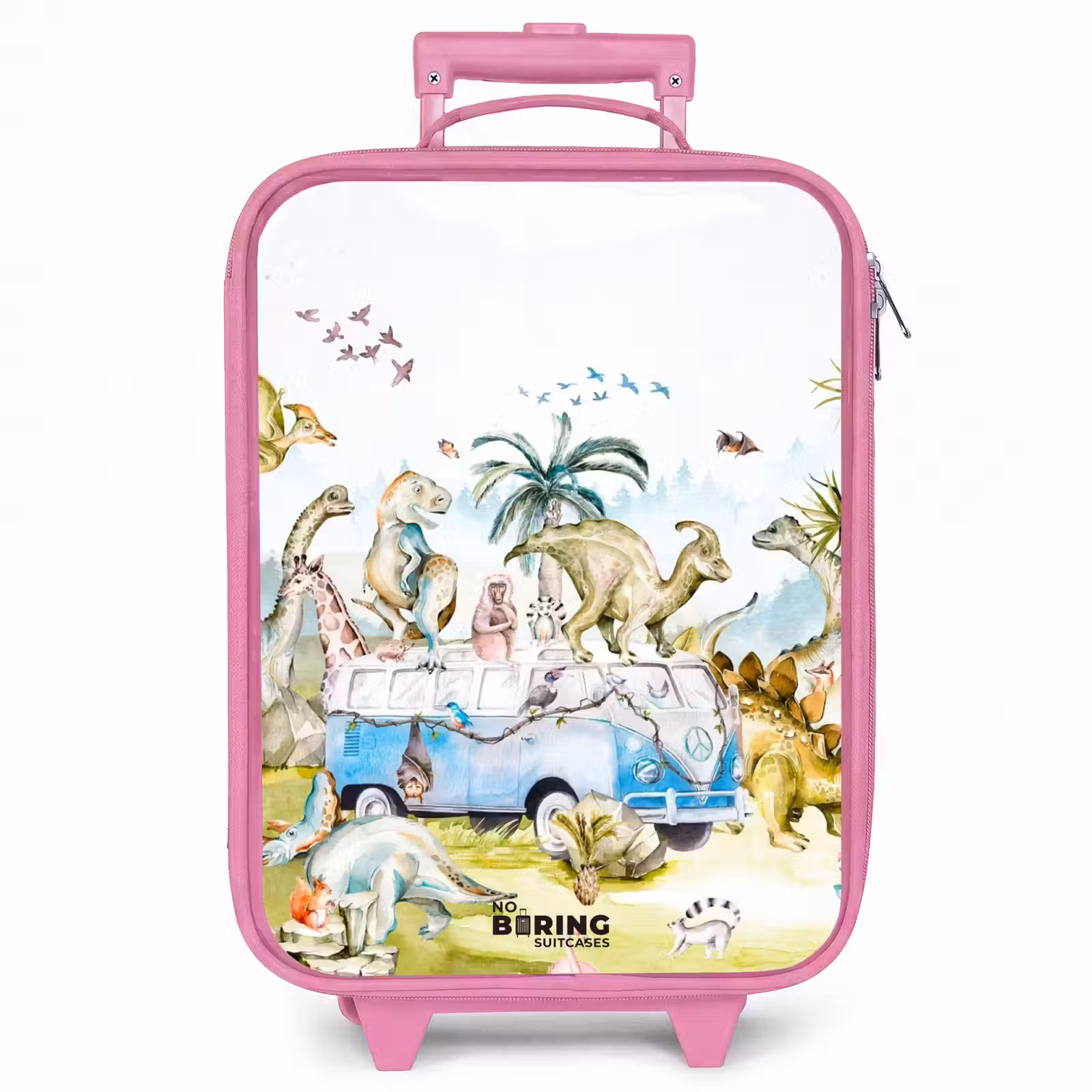 Kinderkoffer - Roze - Busje met dino's — 1