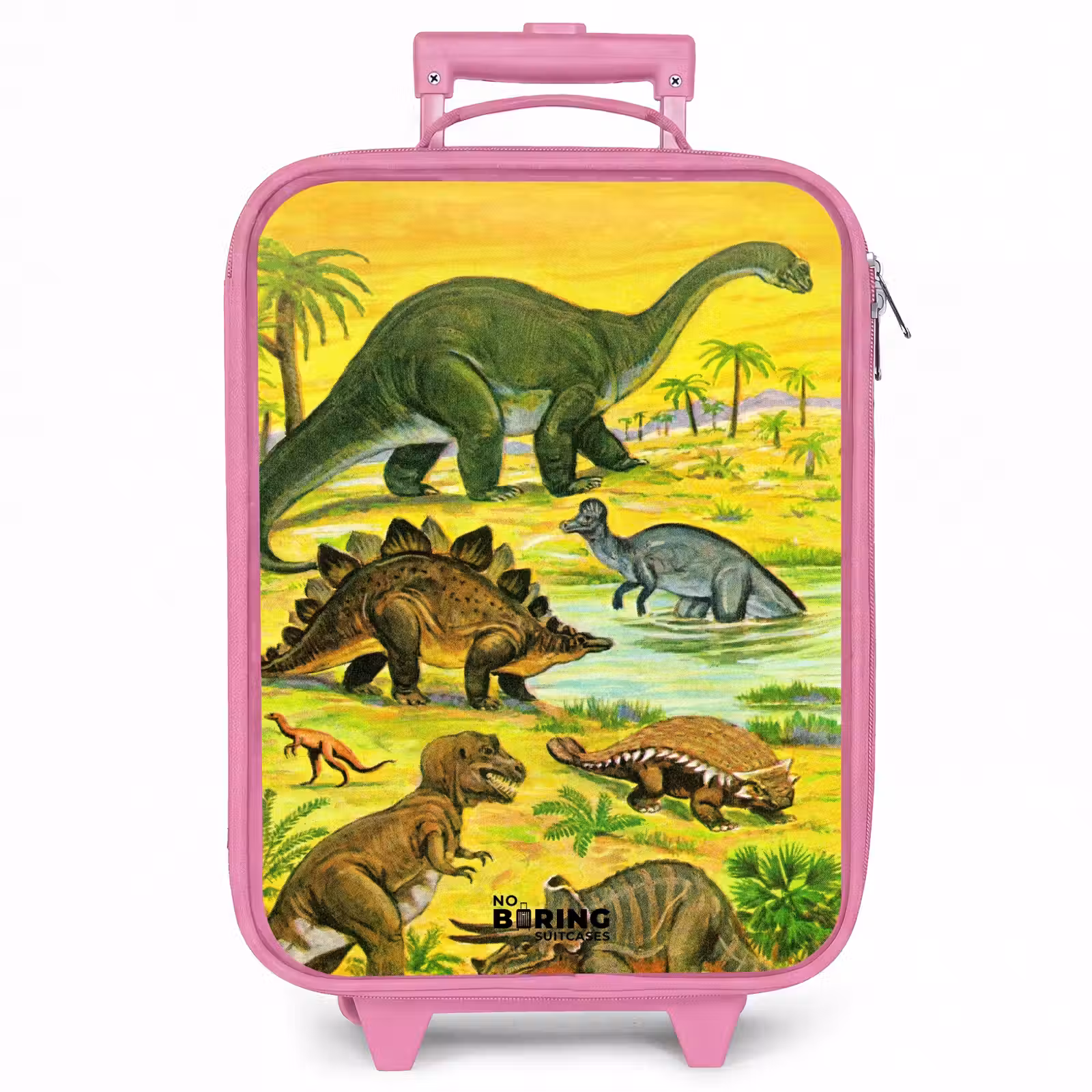 Kinderkoffer - Roze - Dino's bij het water — 1