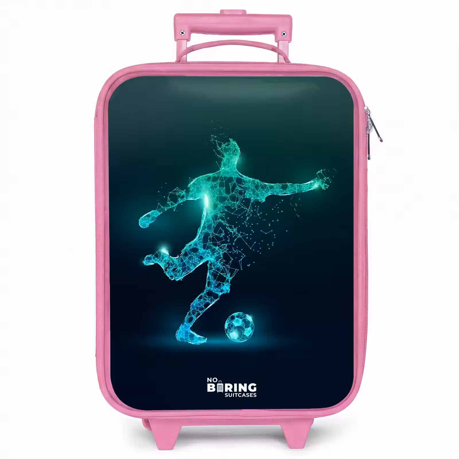 Kinderkoffer - Roze - Voetballer trapt met kracht in digitale vorm — 1