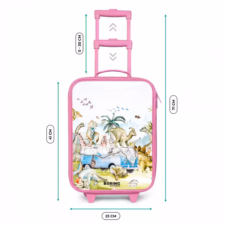 Kinderkoffer - Roze - Busje met dino's — 6