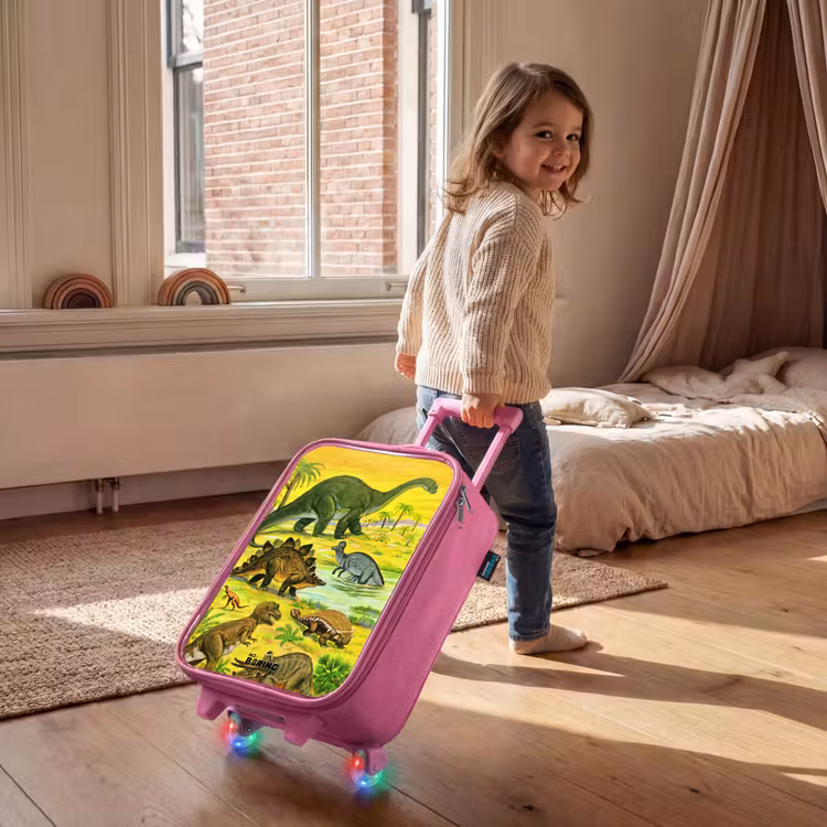 Kinderkoffer - Roze - Dino's bij het water — 3
