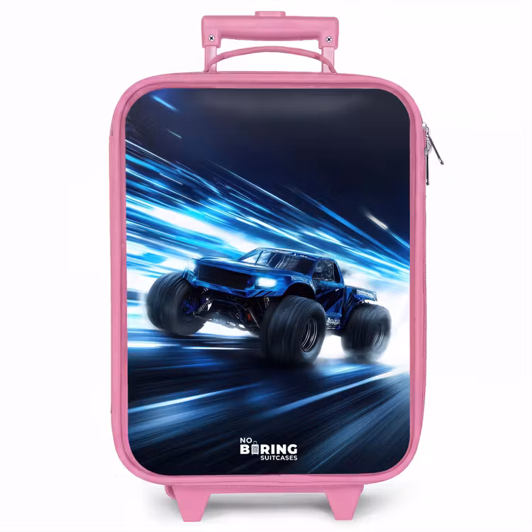 Kinderkoffer - Roze - Monstertruck raast door lichtsnelheid — 1