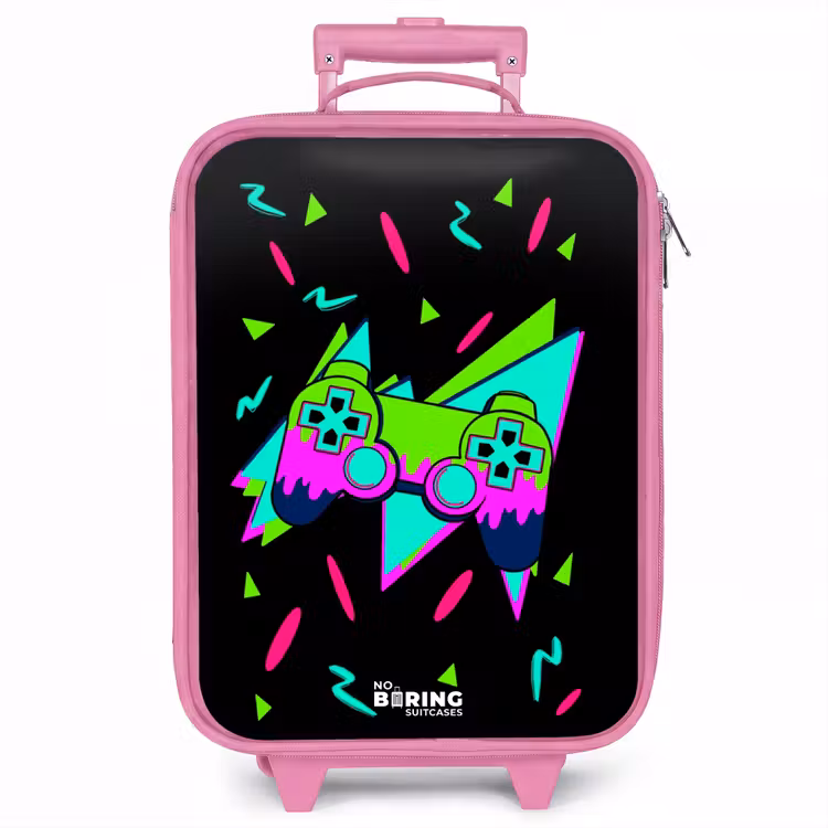 Kinderkoffer - Roze - Neon controller op zwart — 1
