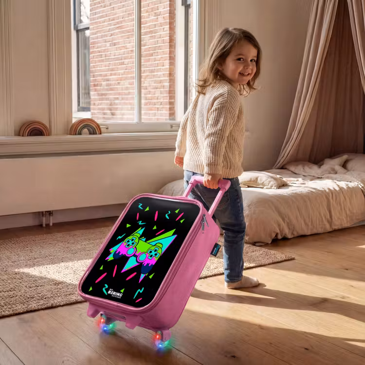 Kinderkoffer - Roze - Neon controller op zwart — 3