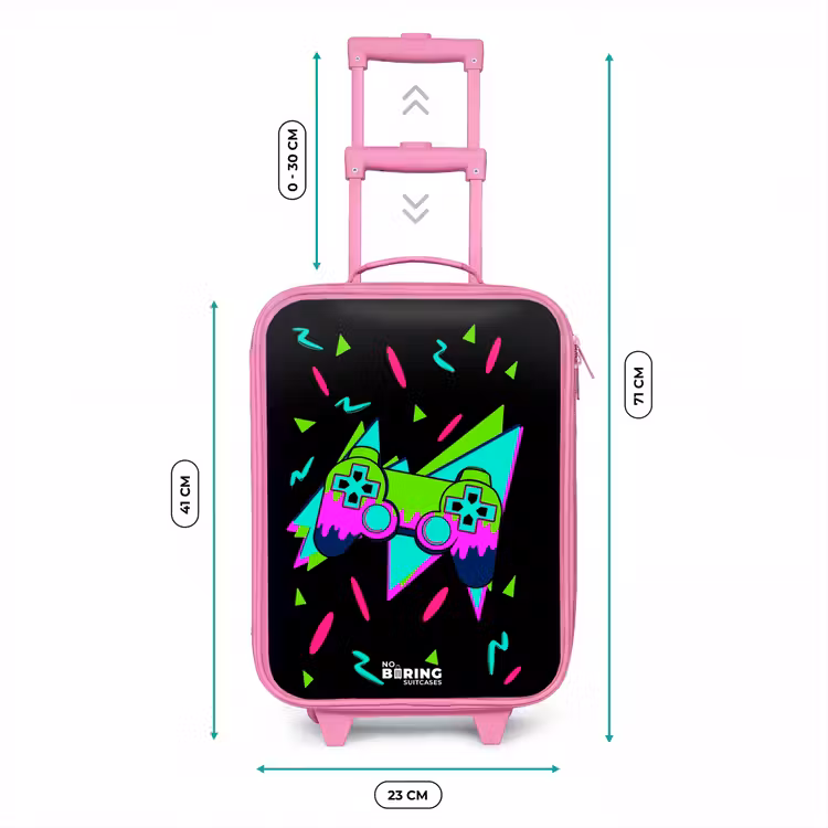 Kinderkoffer - Roze - Neon controller op zwart — 6