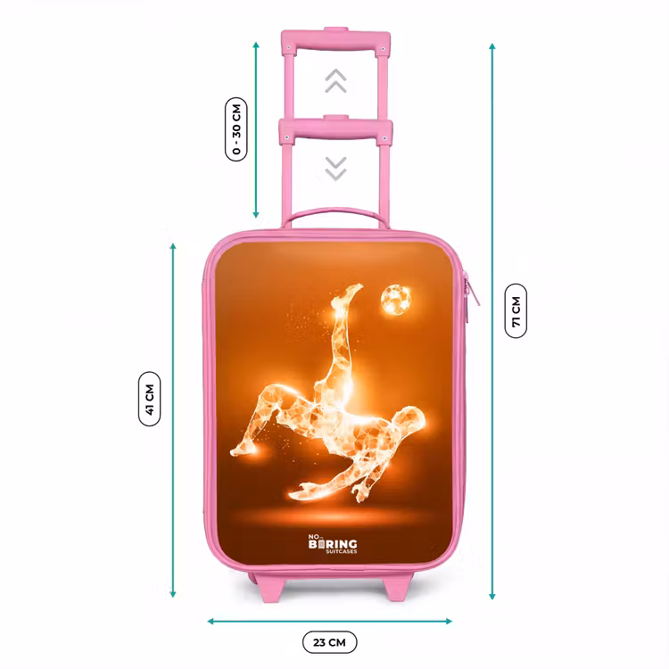 Kinderkoffer - Roze - Oranje lichtvoetballer in zweefmoment — 6