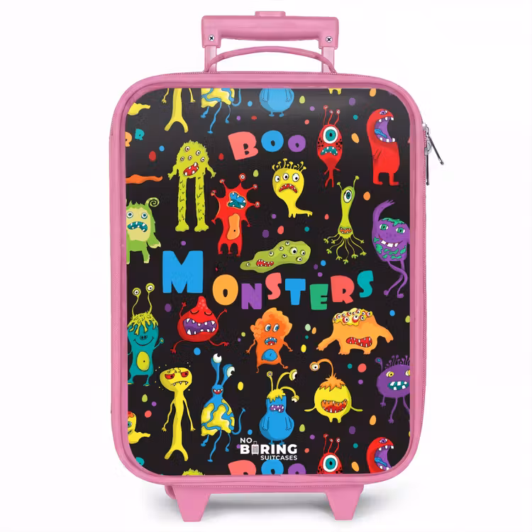 Kinderkoffer - Roze - Patroon van monsters — 1