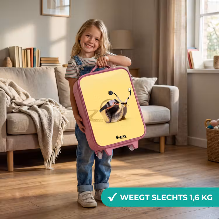 Kinderkoffer - Roze - Slak met motorhelm — 2