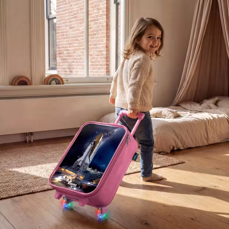 Kinderkoffer - Roze - Spaceshuttle die kan opstijgen — 3