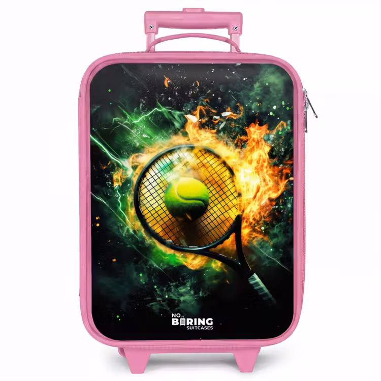 Kinderkoffer - Roze - Tennisbal in vlammen bij krachtige smash — 1