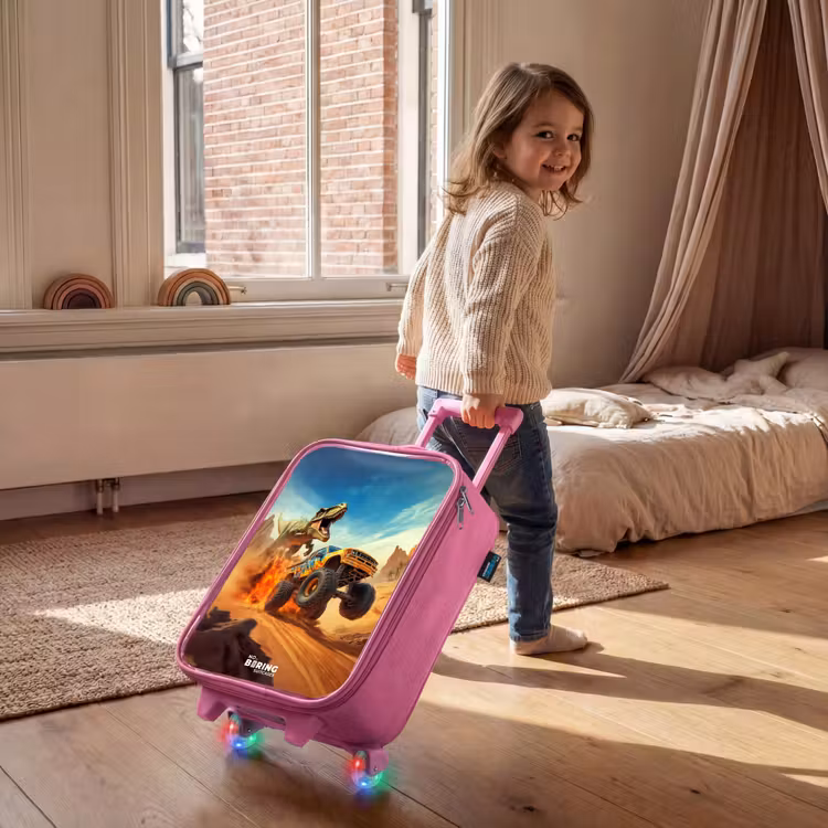 Kinderkoffer - Roze - Vluchtende truck voor T-Rex in vurige woestijn — 3