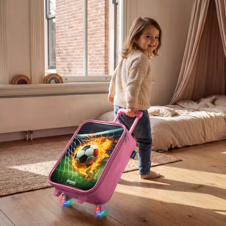 Kinderkoffer - Roze - Vuurvoetbal in doelnet vastgelegd — 3