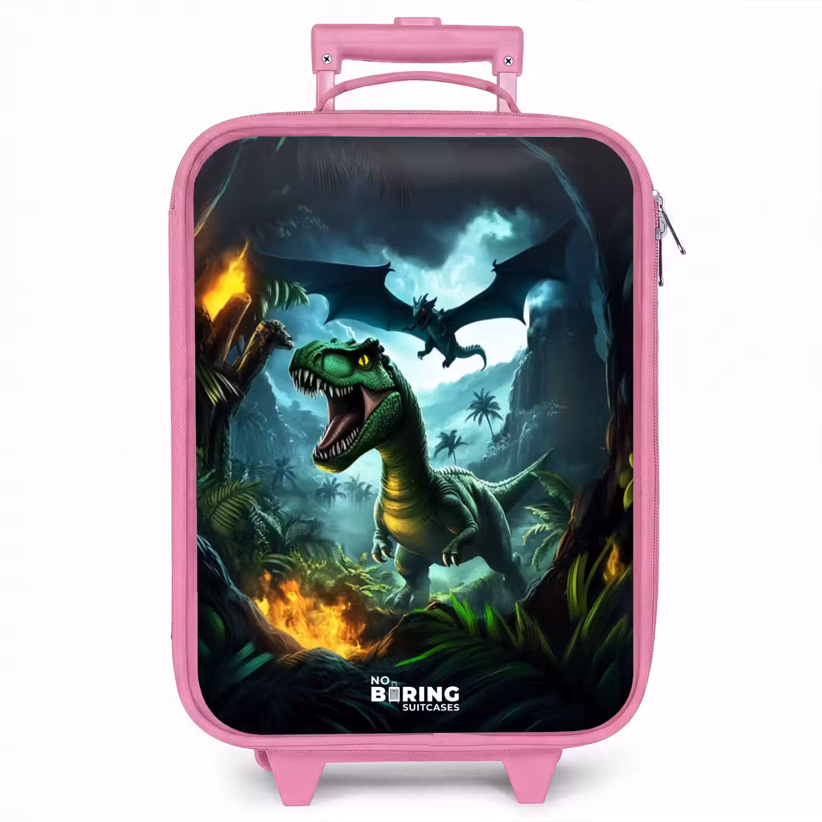 Kinderkoffer - Roze - Dinosaurus en draak in vurige junglevallei — 1