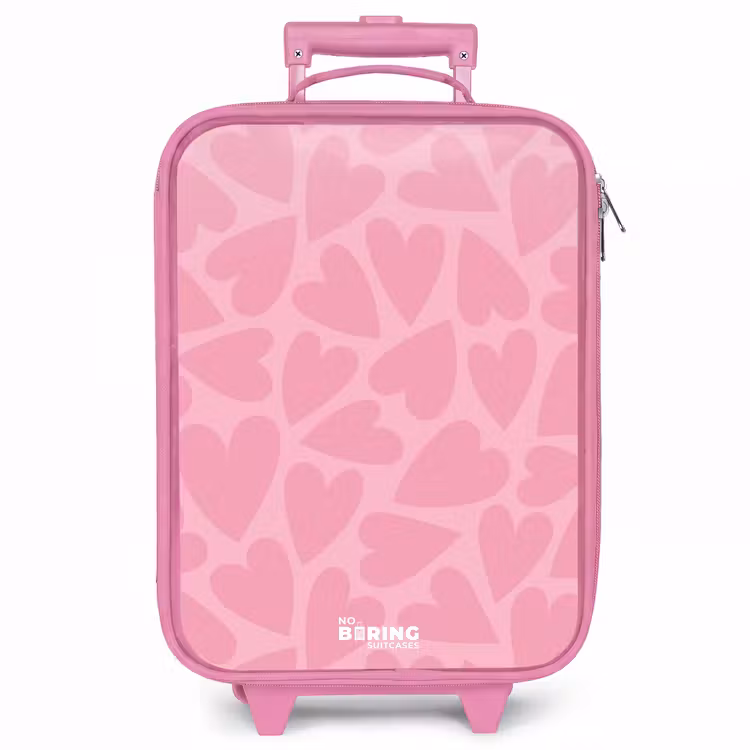 Kinderkoffer - Roze - Roze hartjes patroon — 1