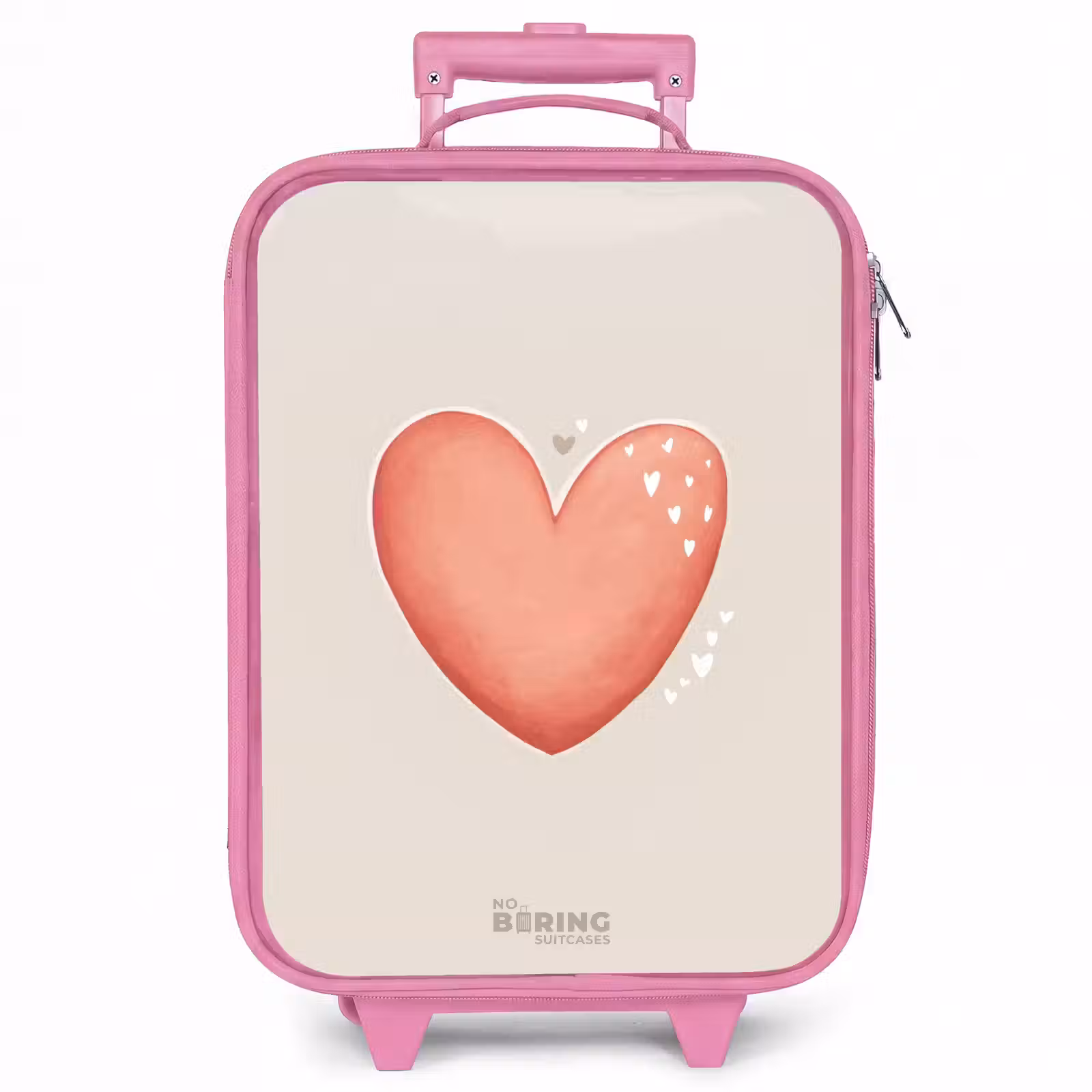 Kinderkoffer - Roze - Rood hart op een beige achtergrond — 1