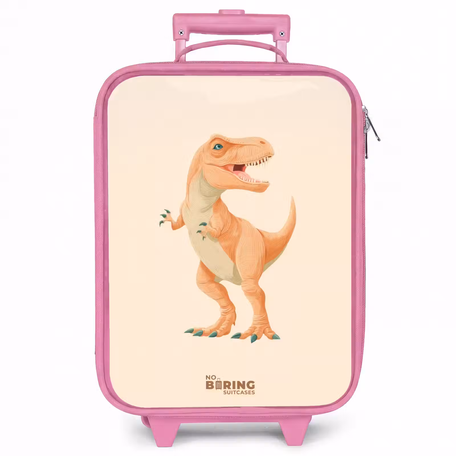 Kinderkoffer - Roze - T-rex dino in oranje kleuren — 1