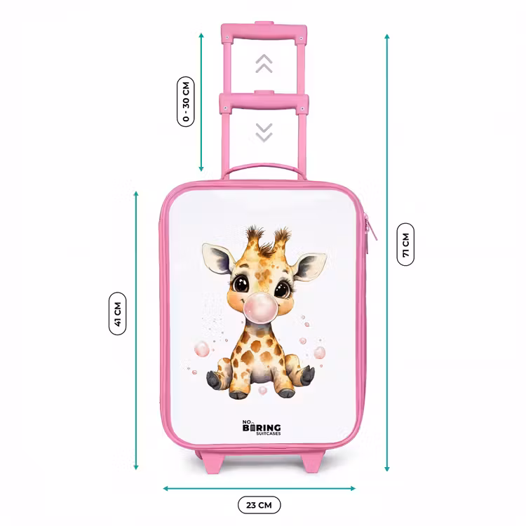 Kinderkoffer - Roze - Giraffe met roze kauwgombal — 6