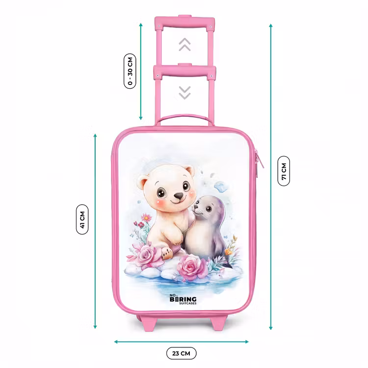 Kinderkoffer - Roze - IJsbeer en zeehond op een ijsschots — 6