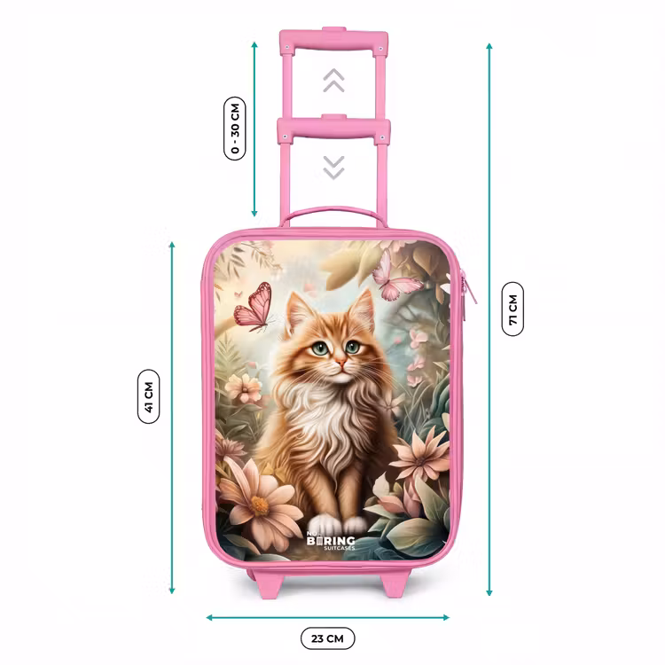 Kinderkoffer - Roze - Kat in bloemenveld met roze vlinders. — 6