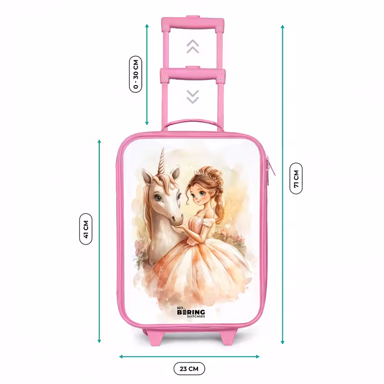 Kinderkoffer - Roze - Prinses in jurk met witte eenhoorn — 6