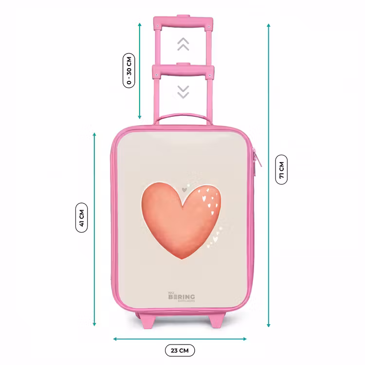 Kinderkoffer - Roze - Rood hart op een beige achtergrond — 6