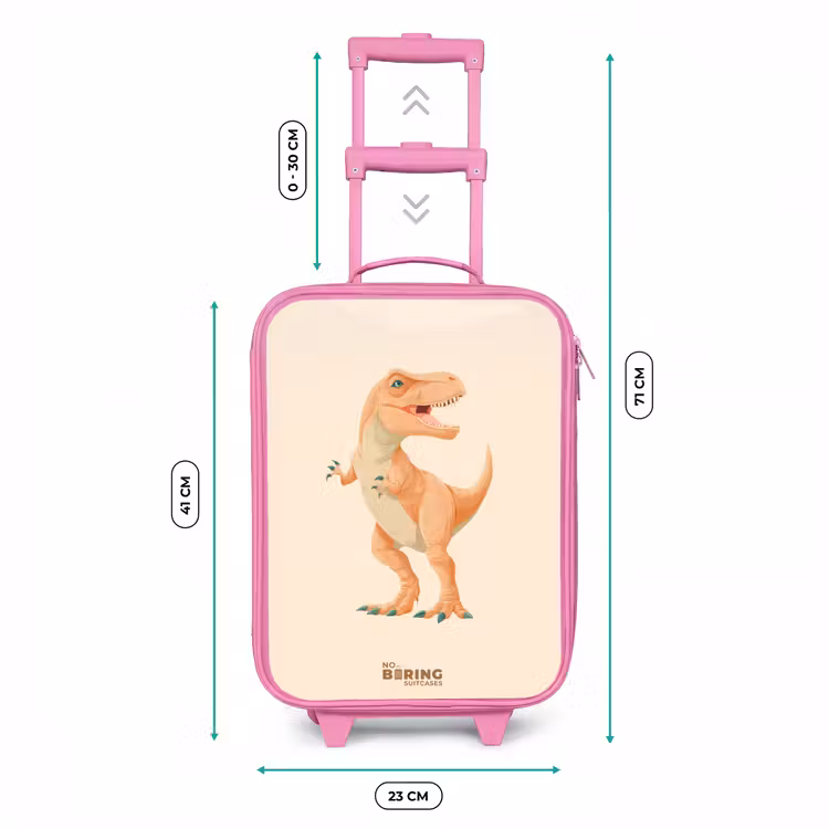 Kinderkoffer - Roze - T-rex dino in oranje kleuren — 6