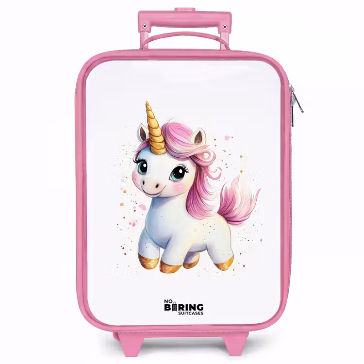 Kinderkoffer - Roze - Witte eenhoorn met roze manen — 1