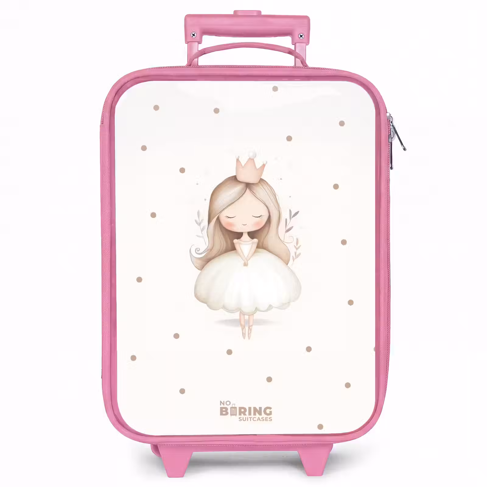 Kinderkoffer - Roze - Ballerina prinses tussen beige stippen — 1
