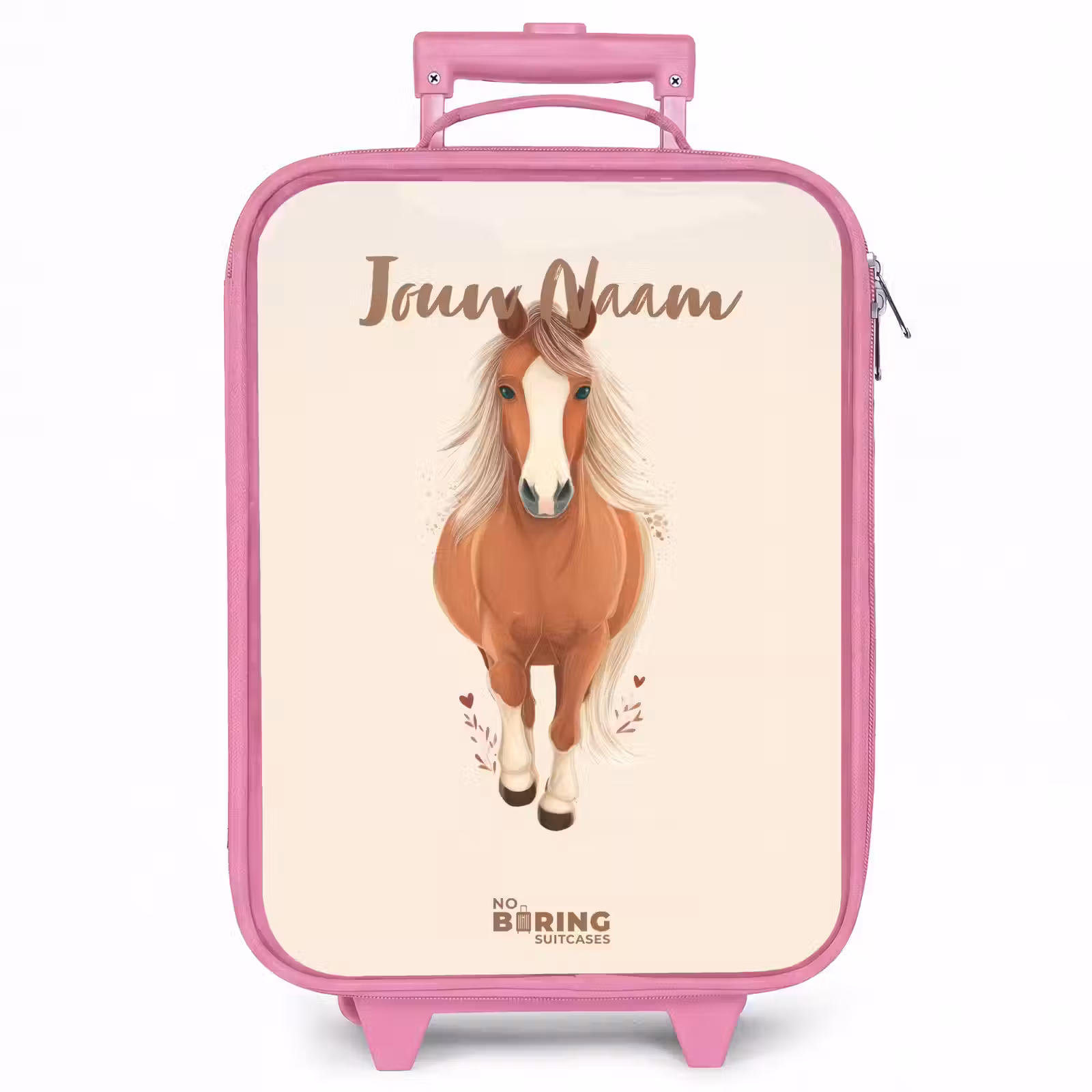 Kinderkoffer - Roze - Bruin paard in gallop — 1