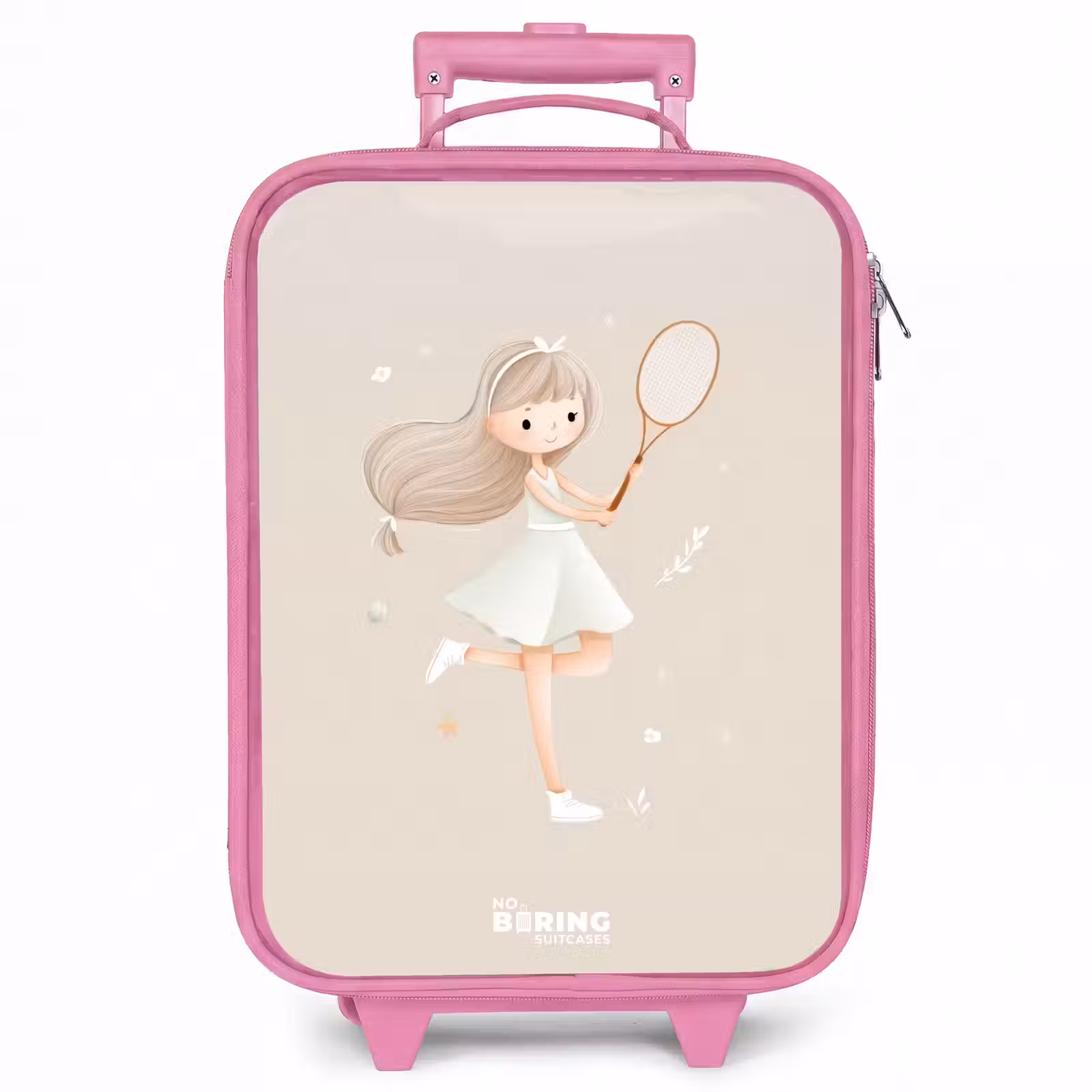 Kinderkoffer - Roze - Meisje speelt tennis in beige kleuren — 1