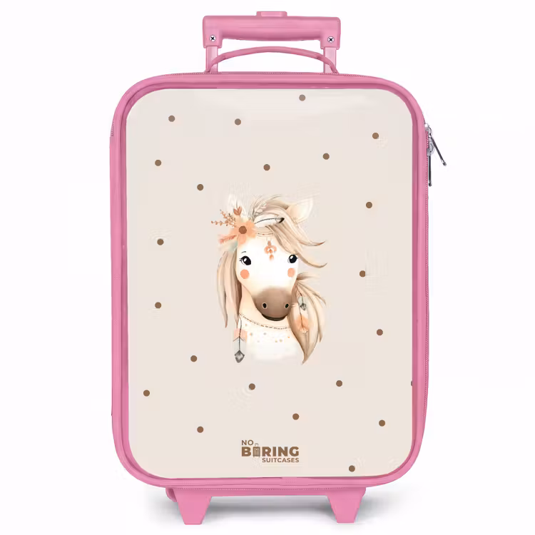 Kinderkoffer - Roze - Bohemian paard in pastel kleuren — 1