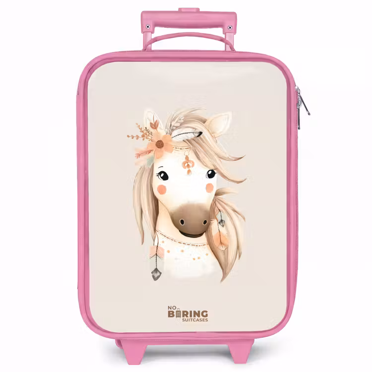 Kinderkoffer - Roze - Bohemian paard in pastel kleuren — 1