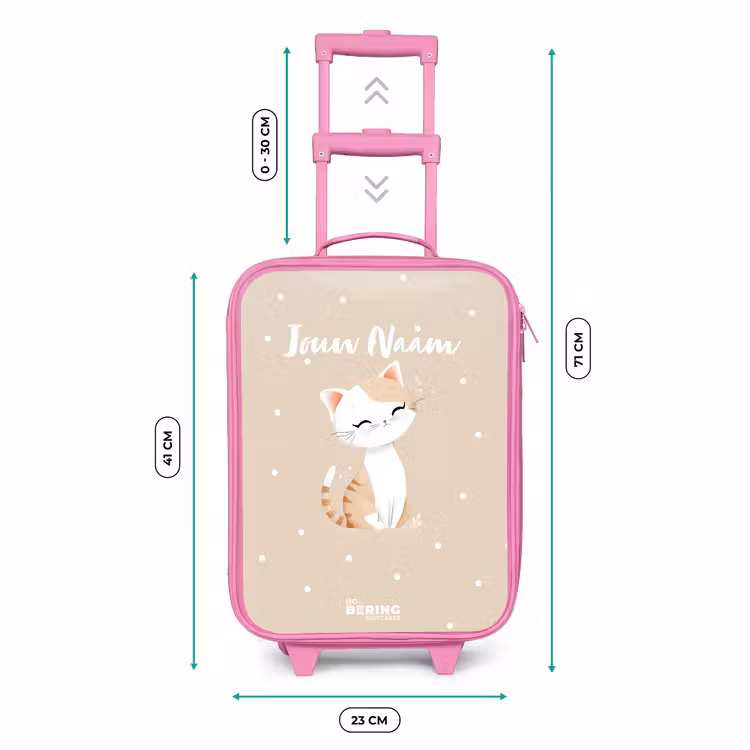 Kinderkoffer - Roze - Kat omringd door beige stippen — 6