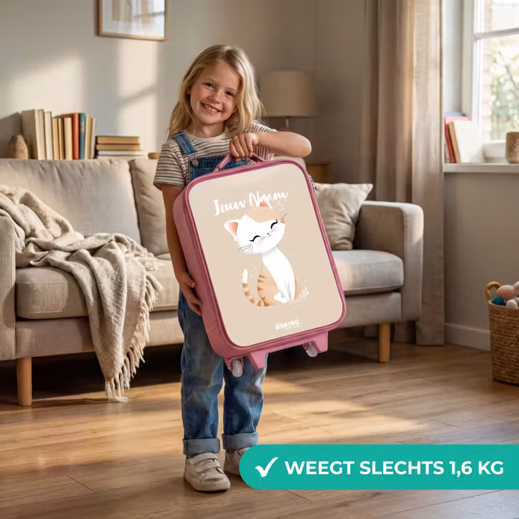 Kinderkoffer - Roze - Kitten in de kleuren beige en wit — 2