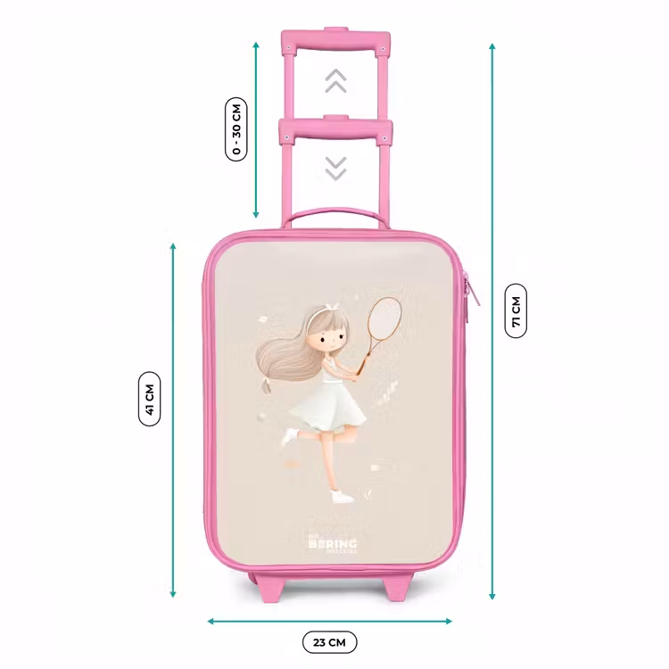 Kinderkoffer - Roze - Meisje speelt tennis in beige kleuren — 6