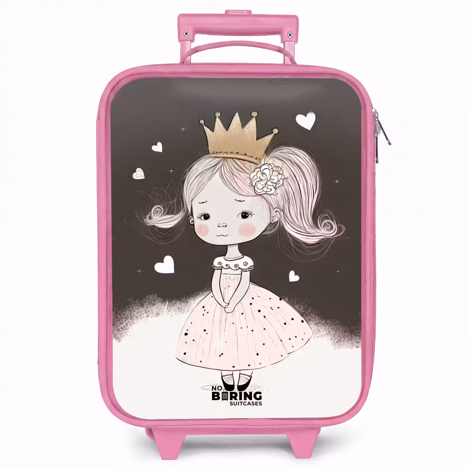 Kinderkoffer - Roze - Verlegen prinses met bloem — 1
