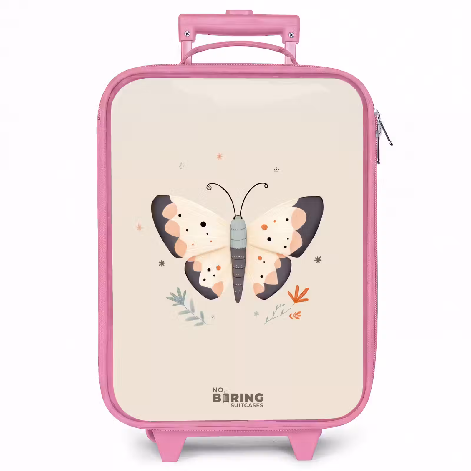 Kinderkoffer - Roze - Vlinder in neutrale pastel kleuren — 1