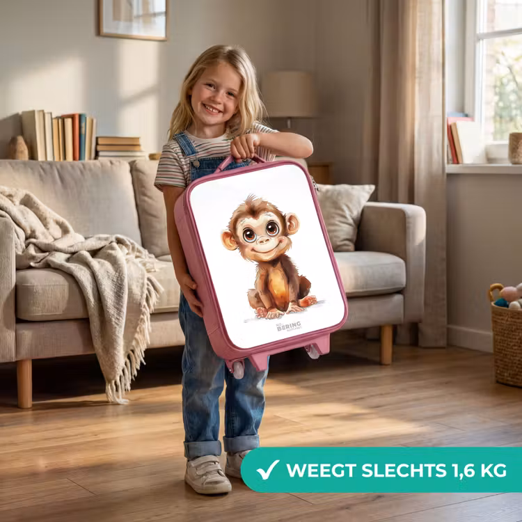 Kinderkoffer - Roze - Baby aap — 2