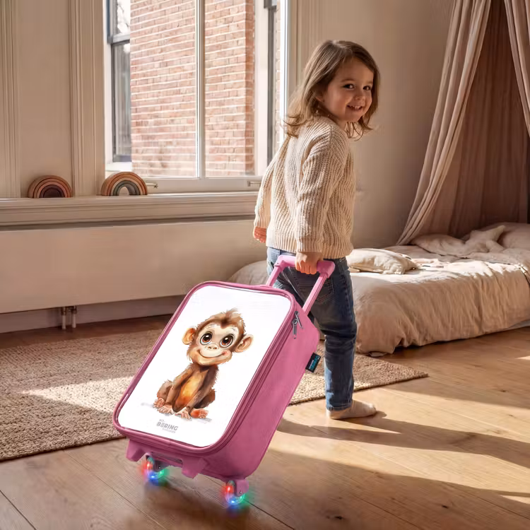 Kinderkoffer - Roze - Baby aap — 3